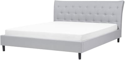 SAVERNE - Tweepersoonsbed - Lichtgrijs - 180 x 200 cm - Polyester