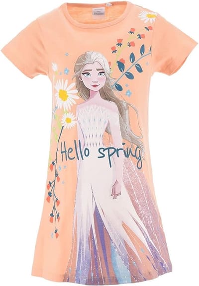 Disney Frozen Nachthemd - Korte Mouw - Perzik - Maat 98/104 (tot 4 jaar)