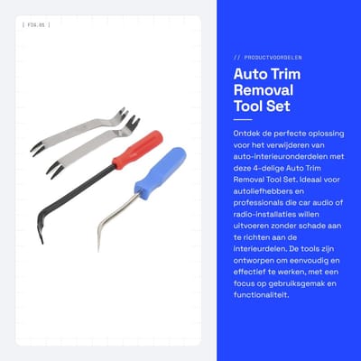 Dailygoods- Trim Removal Tool Set - 4 Stuks - Auto Interieur Gereedschap - Dash Panel/Deur/Window - Voor Car Audio Installatie - Professionele Kwaliteit - Autogereedschap