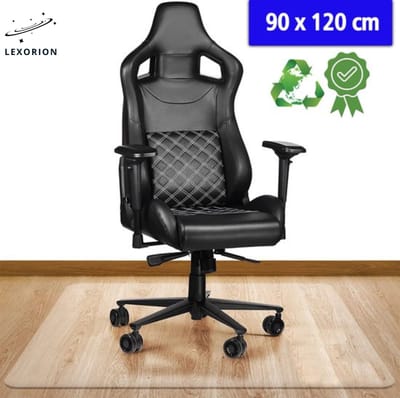 Lexorion Bureaustoelmat PVC voor Harde Vloeren - Transparante Vloerbeschermer - Beschermmat voor Bureaustoel - 90 x 120 cm