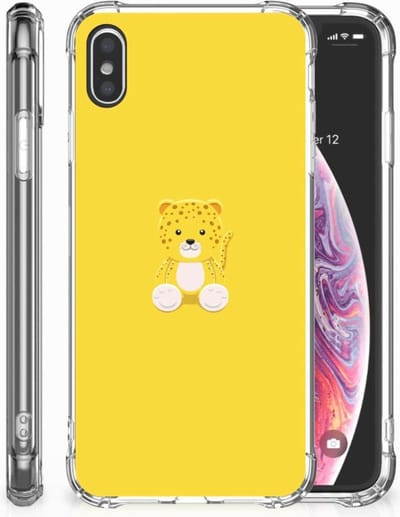 Apple iPhone Xs Max Stevig Bumper Hoesje Baby Leopard