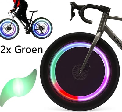 Set Van 2X LED Spaakverlichting I Fietslicht Wiel I Fietswielverlichting I Fietslamp Wiel I LED Fietsverlichting I Groen