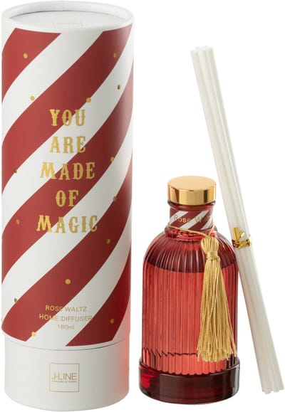 J-Line geurstokjes Magic - Rose Waltz - glas - wit/koraal - small
