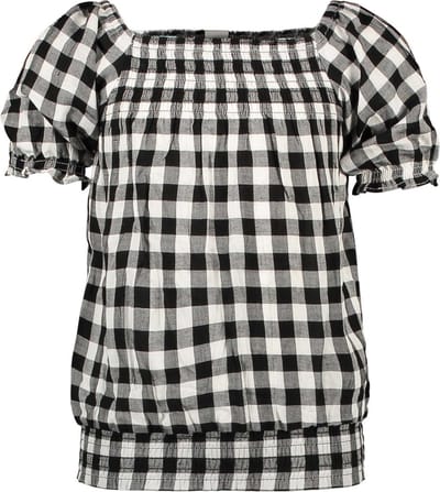 B-Nosy Meisjes blouses B-Nosy Girls check woven top Sunny black /white a 110