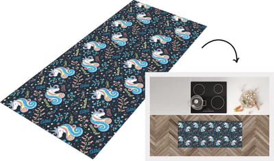 Keukenloper - Loper keuken - Unicorn - Quote - Regenboog - Patronen - 120x50 cm - Keukenloper vinyl