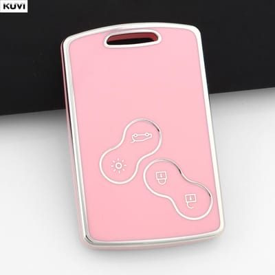 Voor Renault Megane 2 3 Clio Scenic Duster Kaptur Captur Logan Zoe Koleos Danilo Nema Fluence Roze Tpu Auto Sleutelhoesje Cover pink