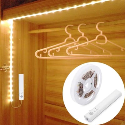 Flexibele LED Strip Lichten met Bewegingssensor - 2m Warmwit Nachtlicht voor Keuken, Badkamer, Trap en Kast