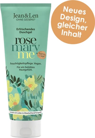 Jean & Len Douche gel Rosemary Ginger 250 ml - vegan, dierproefvrij, sulfaatvrij, zonder parabenen, zonder siliconen, navulbaar, alle huidtypen