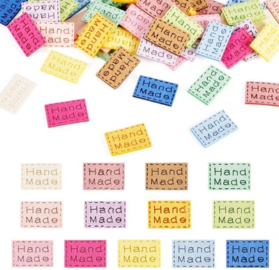 Dailygoods- Leren Labels Handgemaakt - 65 Stuks - PU Suède Tags - Kledingstuk/Reliëf - DIY Accessoires - Voor Naaien/Breien - Etiketten