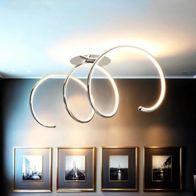 Licht-Erlebnisse - Unique - LED - Plafonnière - 3000K - 2300lm - van - Metaal - in - Chrom