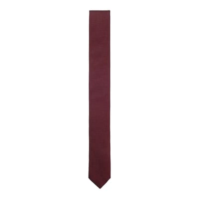 Boss Micro Grid Jacquard Stropdas (Rood)