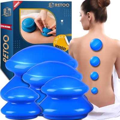 Retoo Set van 4 Massage Suction Cups - Cupping Therapie voor Cellulite en Anti-Aging