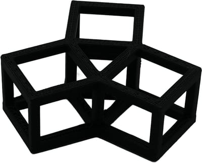 Kuva Garnalen Hotel S – 3D Geprinte Schuilplaats voor Garnalen – 6x6x2cm Zwart
