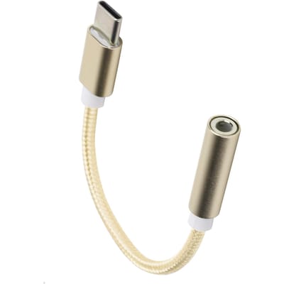 Type C naar 3.5MM Aux o Adapter Gevlochten o Headset Adapter voor Letv  XiaomiGeel geel