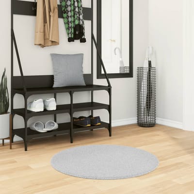 vidaXL - Vloerkleed - HUARTE - laagpolig - zacht - wasbaar - Ø - 80 - cm - grijs