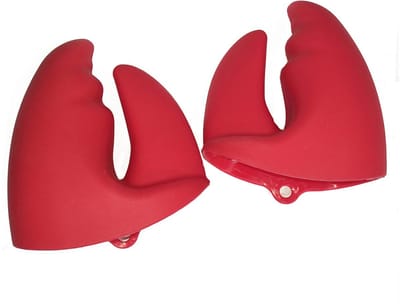 carmdering - Siliconen Ovenwanten - Kreeft Klauwen Pannenlappen - Hittebestendige Keukenaccessoires - Veilige Grip Tot 230°C - Flexibel En Stapelbaar Ontwerp - Voedselveilig FDA Silicoon - Creatief Rood Design - 1 Paar