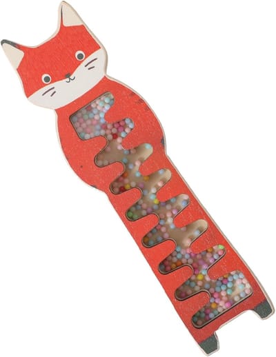 Regenmaker Muziek Speelgoed - Sensorisch Instrument - Baby Ontwikkeling - Dieren Design - 19.7 x 7.2 x 3.5 cm - Vos