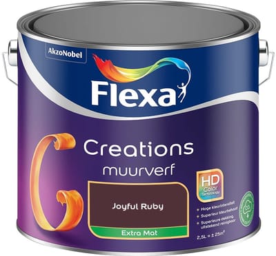 Flexa - Creations Muurverf Extra Mat - Joyful Ruby - Mengverf - 2,5 L