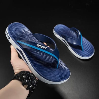Heren Klassieke Eenvoudige Slippers Antislip Buiten Casual Pantoffels Heren Mode Sandalen 40 blue