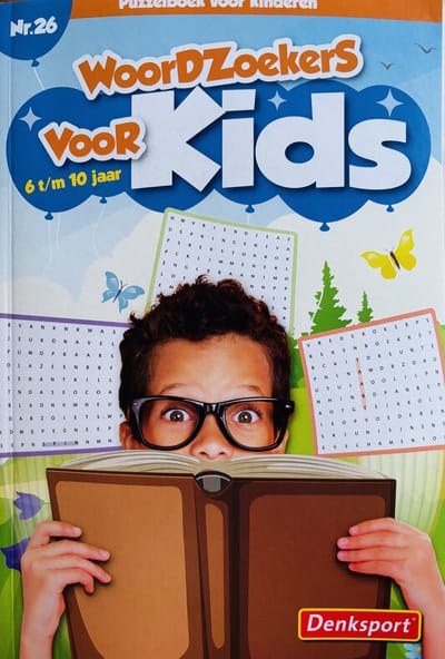 Denksport | Woordzoekers voor kinderen 6-10 jaar | Denksport junior | Puzzelboek | Kleurboek | Tekenen | Stiften | Puzzels kinderen | Puzzelboek kinderen | Puzzel | Puzzelboekje | Denksport puzzelboekjes | Woordzoeker