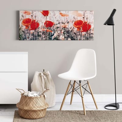 Canvas print DD123220 Wild poppies A.S. Création 1,0 x 0,4 m Rood Kantoor Hal/Gang Keuken Slaapkamer Woonkamer