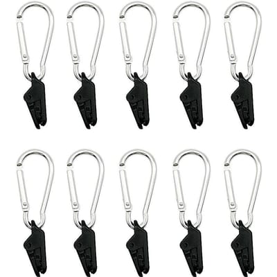 10 stuks Tentclips Tentaccessoires Buiten Zeilclips Winddichte Vaste Kampeertent Klemclips Krokodillenklem Plastic Haak zilver