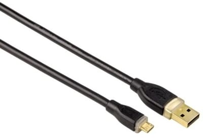 Hama USB Connecting Cable, USB-A Plug - Micro USB Plug, 1.8 m, black USB-kabel 1,8 m USB A Zwart