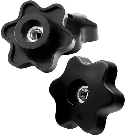 Dailygoods- Sterknoppen Kunststof - M4-M10/M6-M12 - Zwart - 39 mm - Bevestigingselementen - Handmatig aan te trekken - Handgreep
