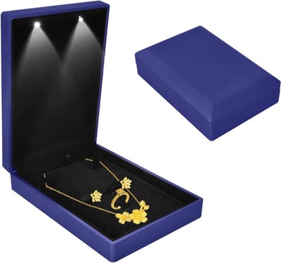 Sieradenbox met LED-verlichting voor Armbanden, Kettingen, Ringen en Oorbellen, Luxe Sieradenopbergdoos voor Huwelijksaanzoek en Cadeaus, Afmetingen 16*11*4.5cm