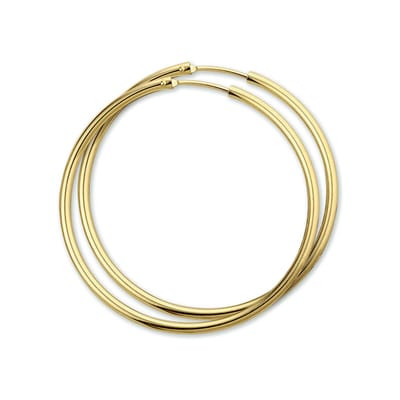 YO&NO - Oorbellen - Goud - Oorringen - Ronde Buis - 1.8mm - 40mm - Sieraden vrouw - Heren - 14k - 585 Goud