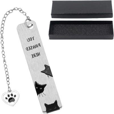 Schattige metalen boekenlegger in de vorm van een kat – Perfecte leesaccessoire voor boekenliefhebbers, cadeau voor vrouwen, mannen en studenten, inclusief geschenkdoos