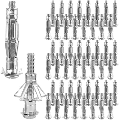 Dailygoods - 50 Stuks Metalen Holle Wandpluggen M6 x 52 mm voor Gipsplaat