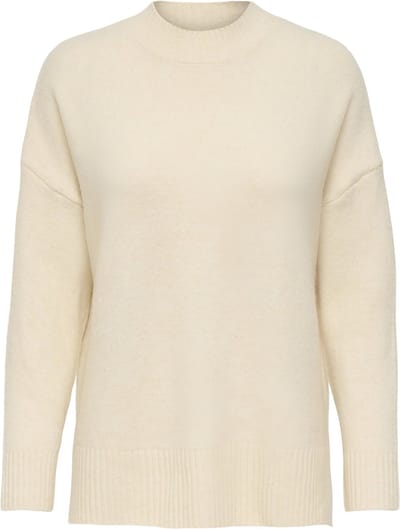 Only Onlhazel ls highneck overs pull knt noos ecru