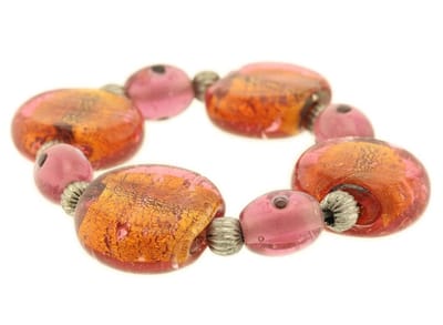Behave - Kralenarmband roze-oranje - Zomerse look - 16 cm