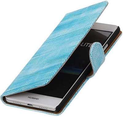 Hagedis Bookstyle Wallet Case Hoesje Geschikt voor Huawei P9 Lite Turquoise