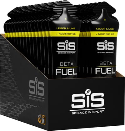 Science in Sport - SIS Beta Fuel - Dual Source Energy Gel Nootropics - Lemon & Lime smaak - 1 : 0,8 Maltodextrine Fructose verhouding - 40 gram koolhydraten per gel - 30 x 60ml