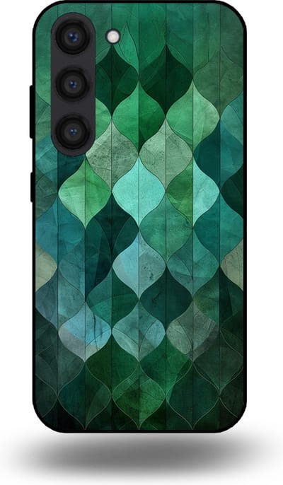 Smartphonica Telefoonhoesje geschikt voor Samsung Galaxy S23 met groene bladeren opdruk - TPU backcover case green leaf design - Groen geschikt voor Samsung Galaxy S23