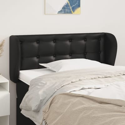 vidaXL - Hoofdbord - met - randen - 103x23x78/88 - cm - kunstleer - zwart