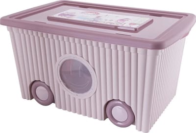 Tobeyz Trendy Flora - Opbergbox Serie - Speelgoedopberger - Op Wielen - 40 Liter - Poeder