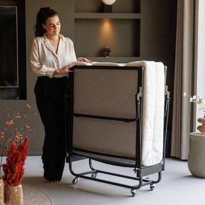 Troonz® Luxe Vouwbed Livorno – Opklapbed - 80x200 - Logeerbed – incl. Koudschuimmatras van 15 cm - Spiraalbodem - Dagelijks Bruikbaar - Eenpersoonsbed