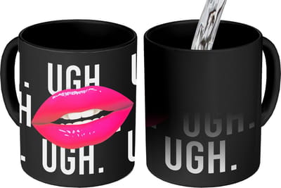 Magische Mok - Foto op Warmte Mokken - Koffiemok - Kind - Quotes - Lippen - Ugh. Ugh. Ugh. Ugh - Magic Mok - Beker - 350 ML - Theemok - Mok met tekst