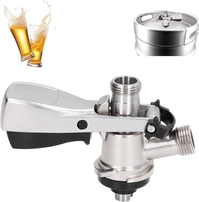 Dailygoods- Keg Coupler S - Bierkraandispenser van Roestvrij Staal - G5/8 Schroefdraad - Connectoren - Bevestigingsdeksels - Veiligheidsoverdrukventiel - Biervatkoppeling