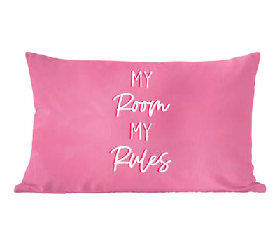 Sierkussens - Kussentjes Woonkamer - 60x40 cm - Kinderen - Quotes - Tiener - My room my rules