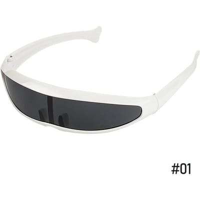 Nieuwste Futuristisch Smal Cyclops Zonnebril Laserbril UV400 Bescherming Persoonlijkheid Spiegelend Glas Kostuum Oogbescherming Mannen Gafas De Sol As shown in the figu