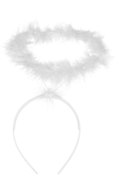 Halo - Aureool Met Zilveren Sliertjes - Engel - Wit/Zilver - Een Stuk