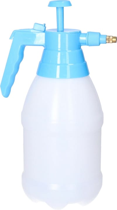 CM Plantenspuit met hoge druk sproeier/vernevelaar - kunststof - 1.5 liter - blauw/wit - 30 cm - binnen/buiten