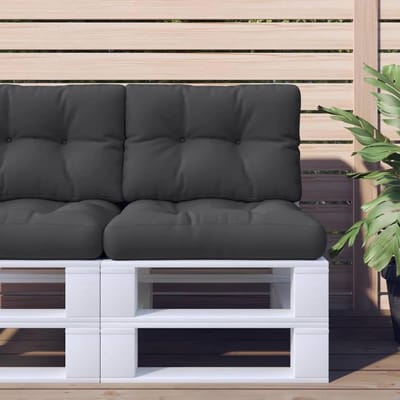 Palletkussen Set - Tuinkussen Rugkussen - Buiten Zitten - Sterk Polyester Materiaal - 50 x 50 cm - Zwart