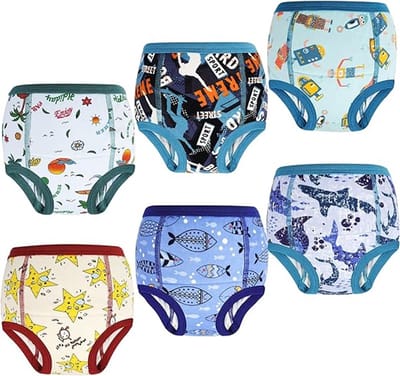 Famanu - 6-delige babytrainingsbroek set voor jongens 3 jaar wasbaar katoen