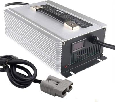 Acculader Heftruck - Snellader Elektrisch - Accu Opladen - Aluminium Behuizing - 24V 50A - Zilver