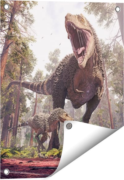 Gards Tuinposter Tyrannosaurus Rex Dinosaurus - T-Rex - 40x50 cm - Tuindoek - Tuindecoratie - Wanddecoratie buiten - Tuinschilderij